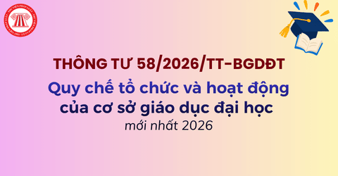 THÔNG TƯ SỐ 58/2026/TT-BGDĐT VỀ QUY CHẾ TỔ CHỨC VÀ HOẠT ĐỘNG CỦA CƠ SỞ GIÁO DỤC ĐẠI HỌC